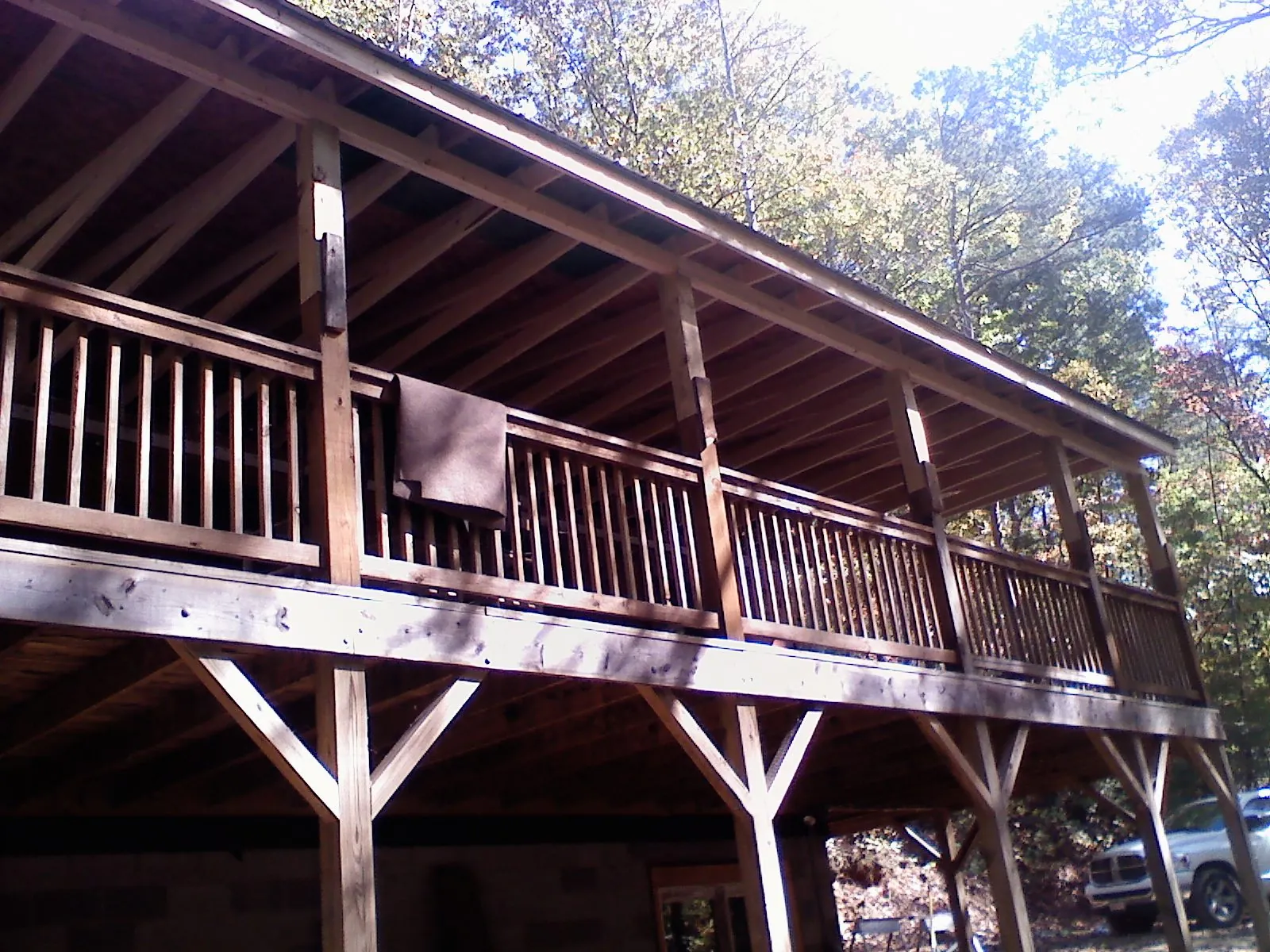 Timber framing under a new elevated porch and deck — Roof Leak Repair in Avera by Roofing Brothers